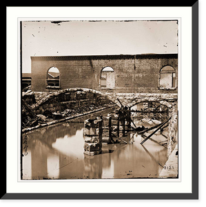 Historic Framed Print, Richmond Virginia. Ruins along the canal - 2,  17-7/8" x 21-7/8"