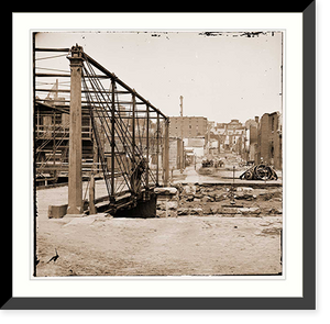 Historic Framed Print, Richmond Virginia. Ruins near Richmond & Danville depot,  17-7/8" x 21-7/8"