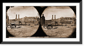 Historic Framed Print, Richmond Virginia. Ruins of Arsenal (Pratts castle in distance background),  17-7/8" x 21-7/8"