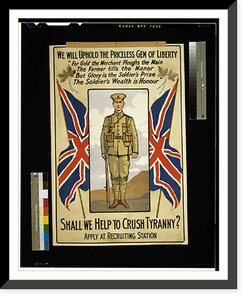We will uphold the pricessless gem of liberty. shall we help to crush tyranny?, Antique Print