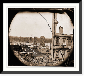 Historic Framed Print, Richmond Virginia. Ruins of Richmond & Petersburg Railroad bridge - 2,  17-7/8" x 21-7/8"