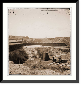 Historic Framed Print, Savannah Georgia (vicinity). View of Fort McAllister and Cooleys photographic tent,  17-7/8" x 21-7/8"