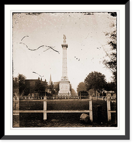 Historic Framed Print, Savannah Georgia. Pulaski monument,  17-7/8" x 21-7/8"
