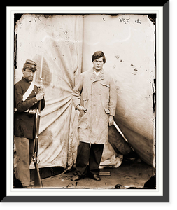 Historic Framed Print, Washington Navy Yard District of Columbia. Lewis Payne standing in overcoat and wit,  17-7/8" x 21-7/8"