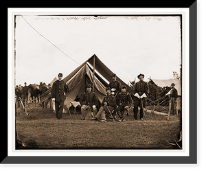 Historic Framed Print, Washington District of Columbia (vicinity). Gen. Robert Nugent and staff. (Irish Br,  17-7/8" x 21-7/8"