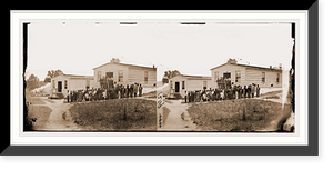Historic Framed Print, Washington District of Columbia (vicinity). Group of patients in front of ward B. H,  17-7/8" x 21-7/8"