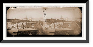 Historic Framed Print, Yorktown Virginia. Confederate battery. Magruder with 8-inch Columbiads. Federal tr - 2,  17-7/8" x 21-7/8"