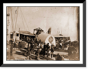 Historic Framed Print, Aquia Creek Landing Va. Embarkation of 9th Army Corps for Fort Monroe; another view,  17-7/8" x 21-7/8"