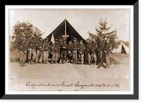 Historic Framed Print, Adjutant and First Sergeants 22d New York State Militia near Harpers Ferry Va.,  17-7/8" x 21-7/8"
