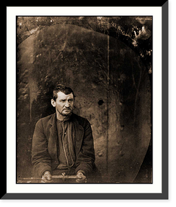 Historic Framed Print, Washington Navy Yard D.C. Edman Spangler a conspirator manacled,  17-7/8" x 21-7/8"