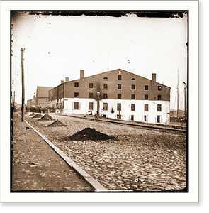 Vintage Military Print - Richmond - Va. Side view of Libby Prison