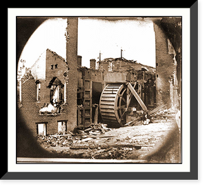 Historic Framed Print, Richmond Va. Ruins of paper mill with water-wheel; another view,  17-7/8" x 21-7/8"