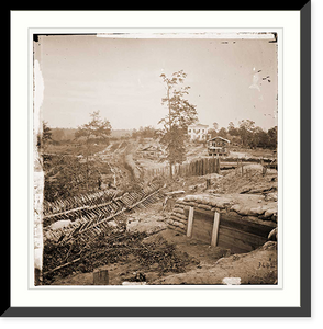 Historic Framed Print, Atlanta Georgia. Confederate fortifications with Potter house in the distance,  17-7/8" x 21-7/8"