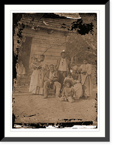 Historic Framed Print, Beaufort South Carolina. Negro family representing several generations. All born on,  17-7/8" x 21-7/8"