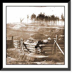 Historic Framed Print, Bermuda Hundred Va. Federal earthworks on left of the line near Point of Rocks,  17-7/8" x 21-7/8"