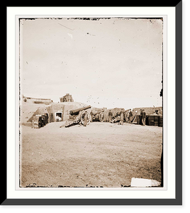 Historic Framed Print, Charleston South Carolina (vicinity). Interior of Fort Putnam on Morris Island show,  17-7/8" x 21-7/8"