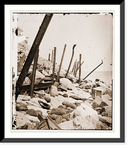 Historic Framed Print, Charleston South Carolina. Exterior view of Fort Sumter - 2,  17-7/8" x 21-7/8"