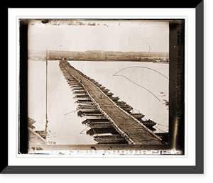 Historic Framed Print, Jones Landing Virginia (vicinity). Pontoon bridge across the James River,  17-7/8" x 21-7/8"