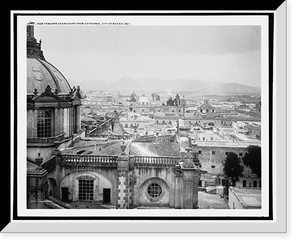 Historic Framed Print, View towards Guadaloupe from cathedral, City of Mexico, Mex.,  17-7/8" x 21-7/8"