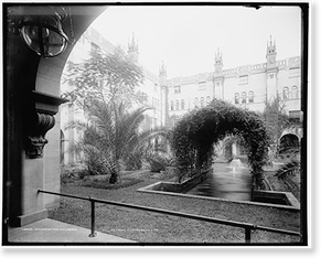 Vintage Building Photo - Court of the Hotel Alcazar