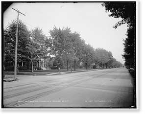 Vintage Photo Print - Detroit - Woodward and Farnsworth Avenues