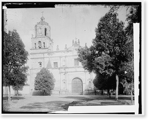 Vintage Building Photo - Old church at Coyoacan - Antique Wall Decor Print