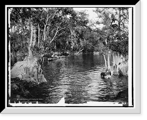 Historic Framed Print, Ferry at Puente Real,  17-7/8" x 21-7/8"