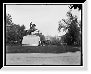 Historic Framed Print, Jackson's statue, [Lafayette Square], Washington, D.C.,  17-7/8" x 21-7/8"