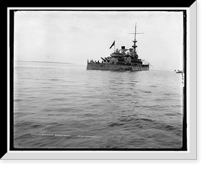 Historic Framed Print, U.S. Battleship Massachusetts,  17-7/8" x 21-7/8"