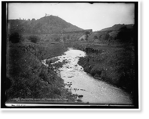 Antique Railway Print - Rolling Stone Valley, westbound passenger train