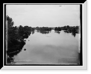 Historic Framed Print, Fox River looking down from Batavia,  17-7/8" x 21-7/8"