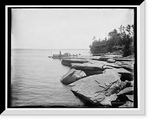 Historic Framed Print, Apostle Islands, L.S. lighthouse landing, Devil's Island,  17-7/8" x 21-7/8"