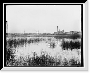 Historic Framed Print, De Pere, Wis., view across river,  17-7/8" x 21-7/8"