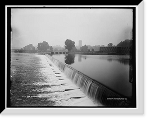 Historic Framed Print, Dam across river, Appleton, Wis.,  17-7/8" x 21-7/8"