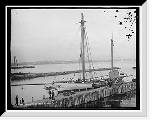 Historic Framed Print, Rigging the Volunteer at Lawley's,  17-7/8" x 21-7/8"