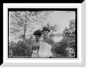 Historic Framed Print, Prof. and Mrs. F.R. Hutton, in park,  17-7/8" x 21-7/8"