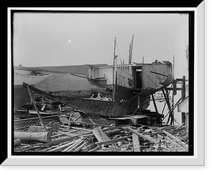 Historic Framed Print, Wreck of the Volunteer,  17-7/8" x 21-7/8"