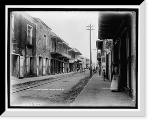 Historic Framed Print, Main business st., Domingo City, San Domingo, W.I.,  17-7/8" x 21-7/8"