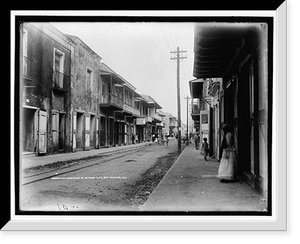 Main business st., Domingo City, San Domingo, W.I, Antique Print