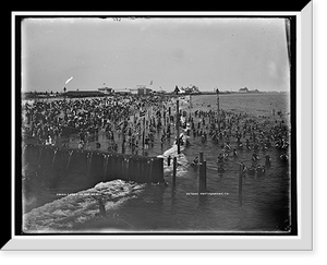 Historic Framed Print, Coney Island beach,  17-7/8" x 21-7/8"