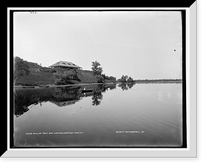 Historic Framed Print, Pavilion from boat landing, Saratoga Lake, N.Y.,  17-7/8" x 21-7/8"