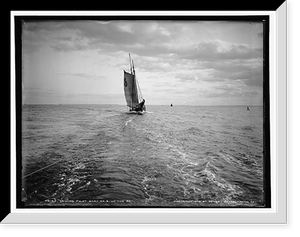 Towing pilot boat No. 8 up the bay, Historic Print