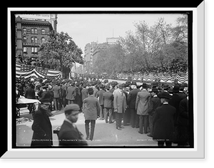 Historic Framed Print, Crowds awaiting policemen's parade, New York,  17-7/8" x 21-7/8"