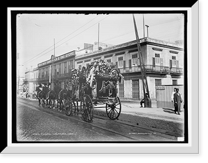 Historic Framed Print, Funeral car, Havana, Cuba,  17-7/8" x 21-7/8"