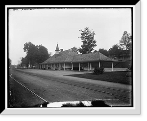 Historic Framed Print, G.R. & I. Station at Bay View, Mich.,  17-7/8" x 21-7/8"