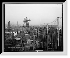 Historic Framed Print, Cramp's ship yard, Philadelphia, from deck of Russian war ship Retvizan - 2,  17-7/8" x 21-7/8"
