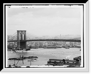 Historic Framed Print, New York skyline and harbor - 2,  17-7/8" x 21-7/8"