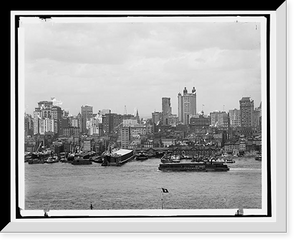 Historic Framed Print, New York skyline and harbor - 4,  17-7/8" x 21-7/8"