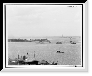 Historic Framed Print, New York skyline and harbor - 7,  17-7/8" x 21-7/8"