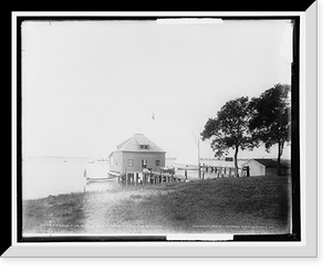 Historic Framed Print, N.Y. Yacht Club station no. 5 and Derring's [i.e. Dering] Harbor from Manhansett [sic], Shelter Island, N.Y.,  17-7/8" x 21-7/8"